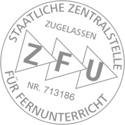 Zulassungssiegel der Staatlichen Zentralstelle für Fernunterricht, Zulassungsnummer 713186